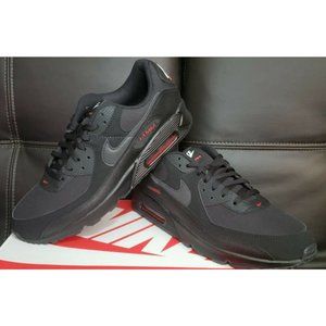 NIKE AIR MAX 90 BLACK RED WHITE MEN'S SIZE 12.5 NEW With BOX!